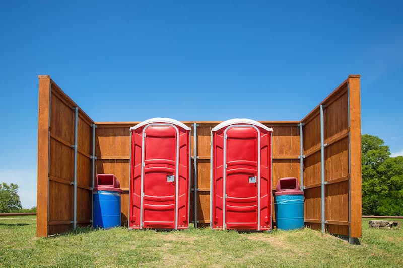 Short-term porta potty units staged for delivery in Ashland, Ohio